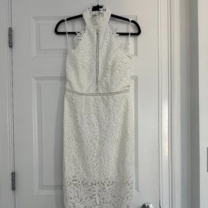 LULUS Divine Destiny White Lace Midi Dress